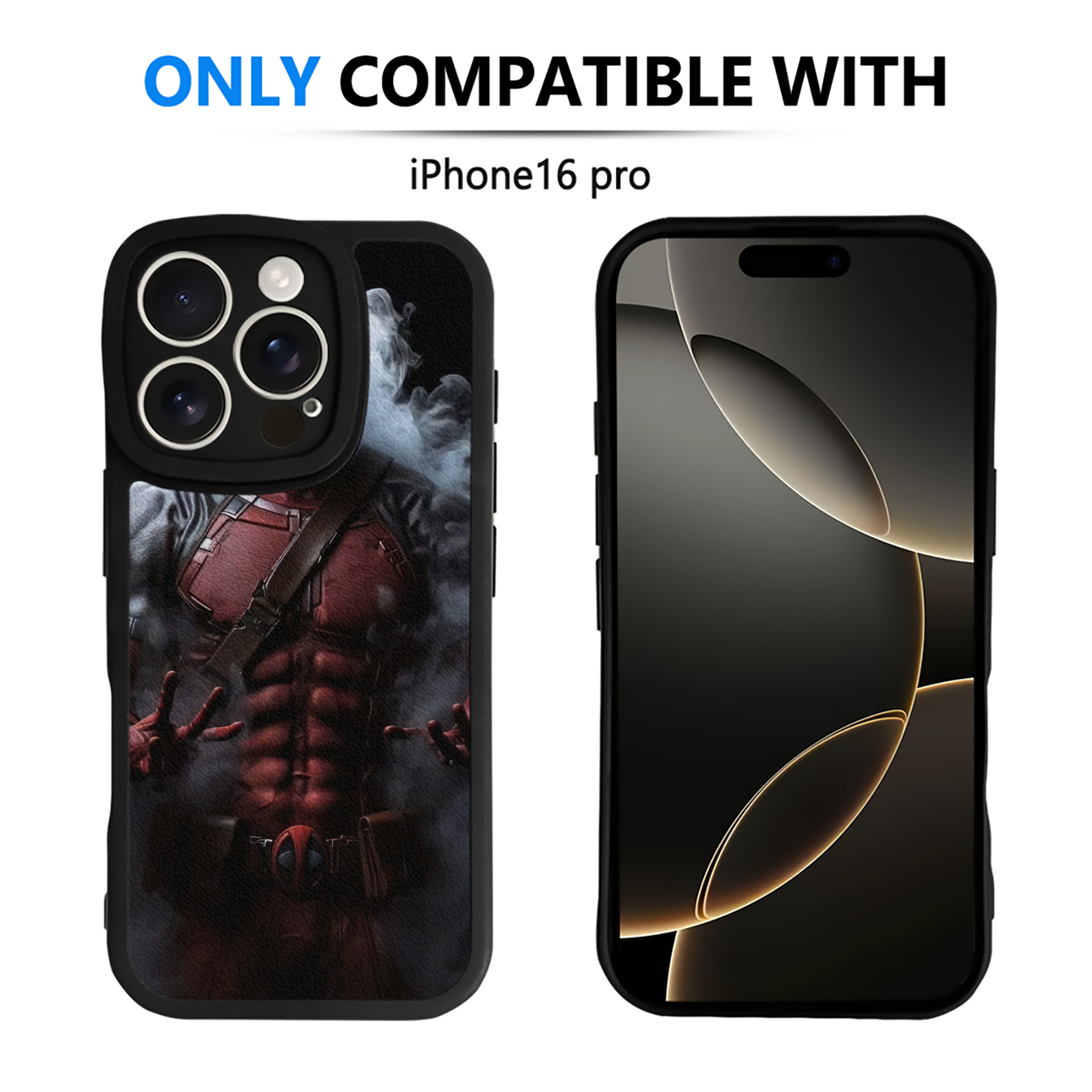 （画像用） Deadpool デッドプール 【iPhone 16シリーズ対応】シリコンスマホケース（レザー調） 材質：シリコン